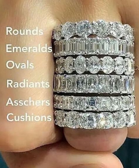 Comment below ⬇️ which one you would pick. The perfect anniversary ring if you have one coming up. Timeless and they all pack a ton of sparkle. DM me to book an appointment and visit my showroom. #dmfinejewellery 5 Carat Solitaire Engagement Ring, Wedding Rings Gold, Large Diamond Rings, Diamond Ring Round, Wedding Rings Emerald Cut, Jewelry Knowledge, Engagement And Wedding Rings, Diamond Rings Design, Gold Ring Designs