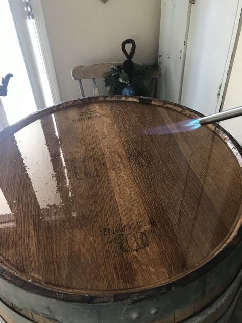 Wine Barrel Table Diy, Whiskey Barrel Table Diy, Whiskey Barrel Table Top, Barrel Table Diy, Bourbon Barrel Table, Wine Barrel Diy, Diy Whiskey Barrel, Whiskey Barrel Table, Wine Barrel Decor