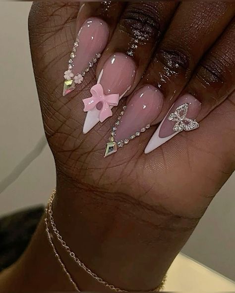 Libra Inspired Nails, Libra Nails Acrylic, Medium Stiletto Acrylic Nails, Stilettos Nails Designs, Nails Acrylic Stiletto, Stiletto Acrylic Nails, Sweet 16 Nails, Pink Stiletto Nails, Acrylic Nail Designs Coffin