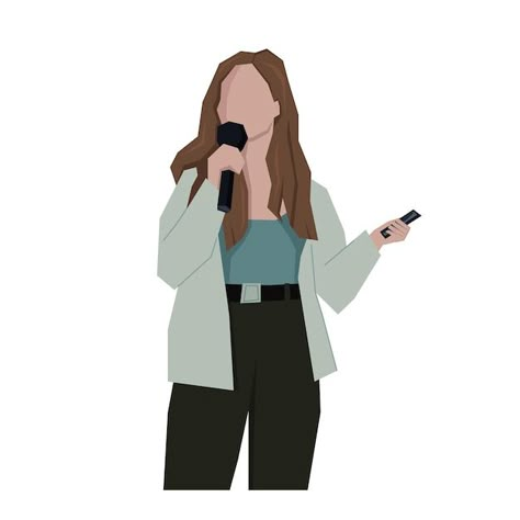 Woman speaking with microphone woman hol... | Premium Vector #Freepik #vector #podcast #podcast-mic #girl-talking #podcast-microphone Woman Holding Phone, Woman Speaking, Holding Phone, Board Themes, Y2k Room, Vision Board Themes, Travel Journal Scrapbook, Vision Board Pics, Things To Create