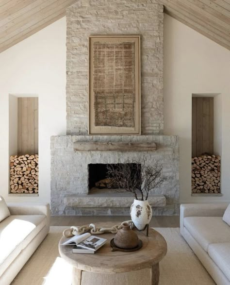 Modern Rustic Touches - Author | Ciara Laine Myers Home Fireplace, Fireplace Makeover, Studio Mcgee, Fireplace Ideas, Fireplace Design, Home Trends, Living Room Inspo, Stone Fireplace, New Build