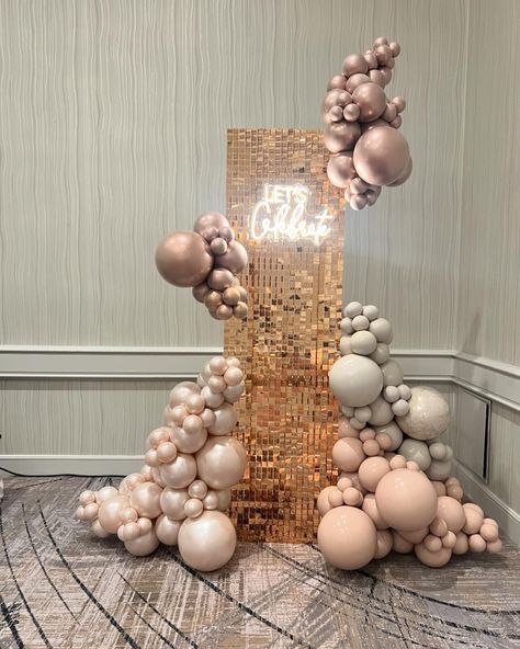 You need to hear this! Balloons belong at weddings. It’s a fact 😄 This mini sequin wall display was the perfect combination to accompany … | Instagram Luxury Balloons, Gorgeous Wedding Reception, Shimmer Wall Backdrop, Sequin Wall, Luxe Decor, Sequin Backdrop, Shimmer Wall, Balloon Display, Mini Balloons