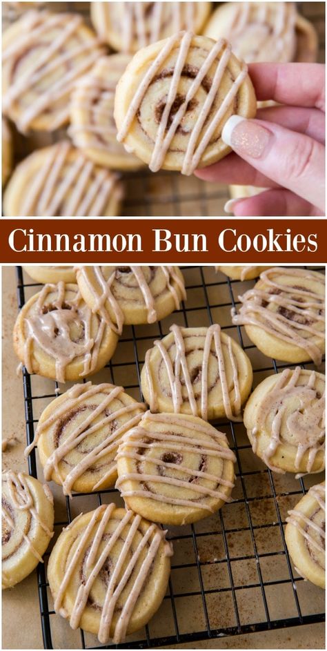 Cinnamon Bun Cookies recipe from RecipeGirl.com #cinnamon #bun #cinnamonbun #roll #cinnamonroll #cookie #cookies #recipe #RecipeGirl Cinnamon Roll Cookies, Cinnamon Recipes, Roll Cookies, Cinnamon Bun, Easy Cookie Recipes, Cookie Exchange, Cinnamon Buns, Bake Sale, Good Healthy Recipes