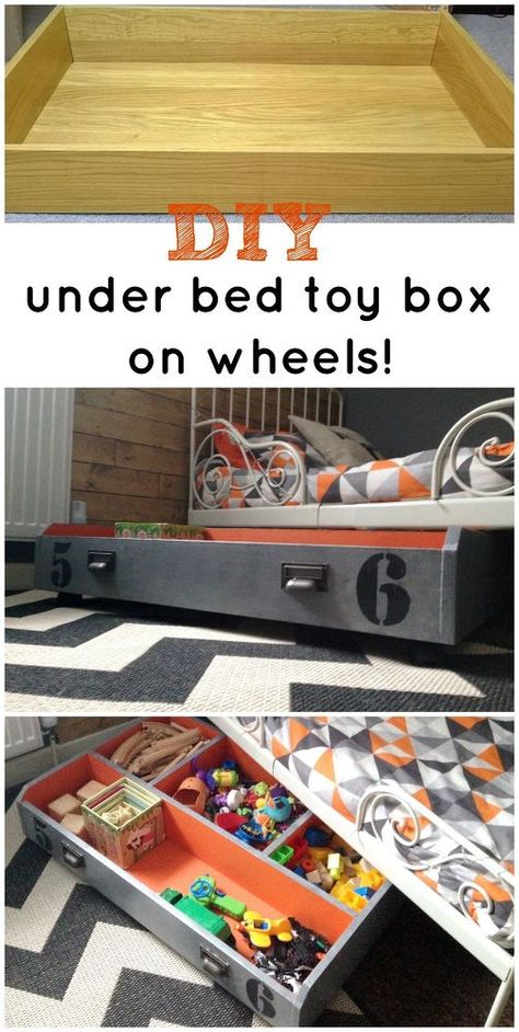 Ikea+Drawer+To+Under+Bed+Toy+Box. Tutorial: http://www.hometalk.com/13473871/ikea-drawer-to-under-bed-toy-box?se=fol_new-20160206-1&utm_medium=email&utm_source=fol_new&date=20160206&slg=712ef8efcc9142fe2402f196bf77df85-1110481 Ikea Drawers, Diy Toy Storage, Ikea Pax, Boys Rooms, Toy Rooms, Diy Desk, Big Boy Room, Toy Organization, Under Bed Storage