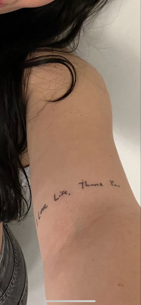 Max Miller Quote Tattoo, I Love Life Thank You Tattoo, Heart To Heart Tattoo Mac Demarco, Mac Miller Cinderella Tattoo, Love Lost Mac Miller Tattoo, Mac Miller Spine Tattoo, Dainty Mac Miller Tattoo, Mac Miller Simple Tattoo, Mac Miller Handwriting