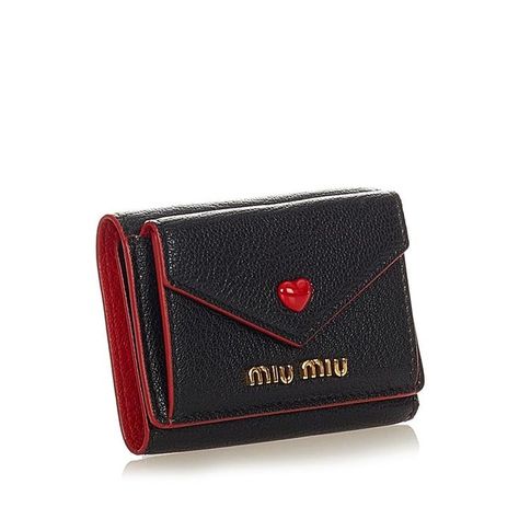 Goth Family, Wallet Aesthetic, Heart Wallet, Girly Grunge, Luxury Lifestyle Women, Cute Wallets, Miu Miu Wallet, Stationery Accessories, Birthday Wishlist