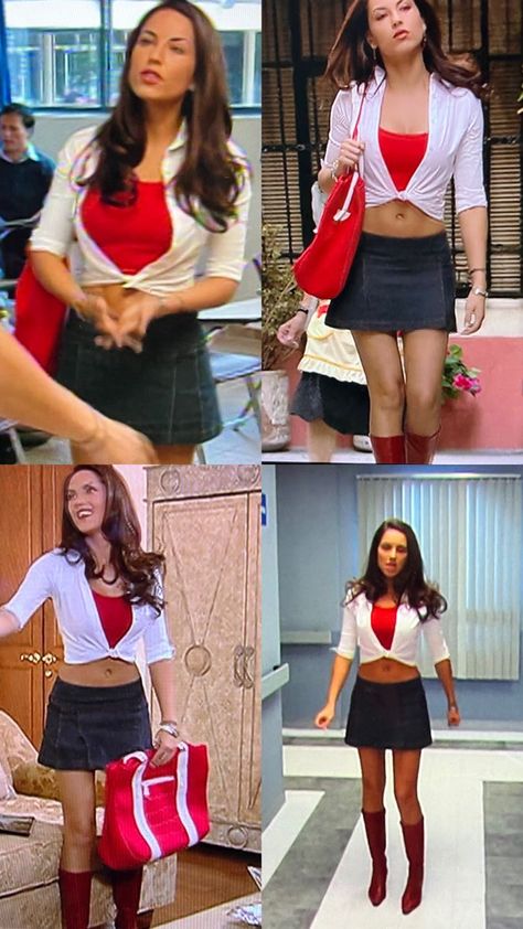 Basic 90s Fashion, 2000s Telenovelas Outfits, Rubi Telenovela Outfits, 2000 Latina Fashion, Rubi Novela Outfits, Rubi Perez Outfits, Telenovela Outfits, 90s Latina Fashion, 2000s Latina Fashion