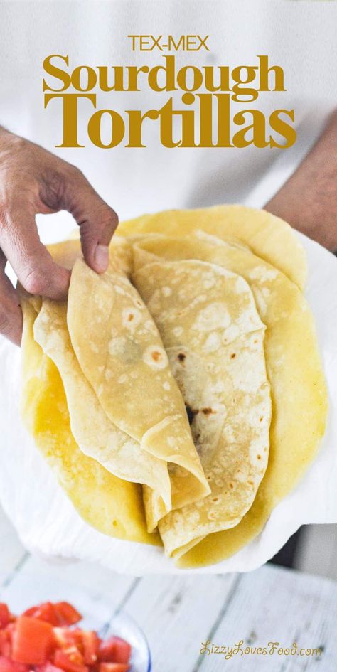 Bread Machine Tortilla Dough, Sourdough Discard Tortilla Recipe, Sourdough Tortilla Recipe, Sourdough Bread Flavors, Sourdough Recipes With Starter, Sourdough Discard Tortillas, Apartment Homesteading, Easy Sourdough Starter, Sourdough Tortillas