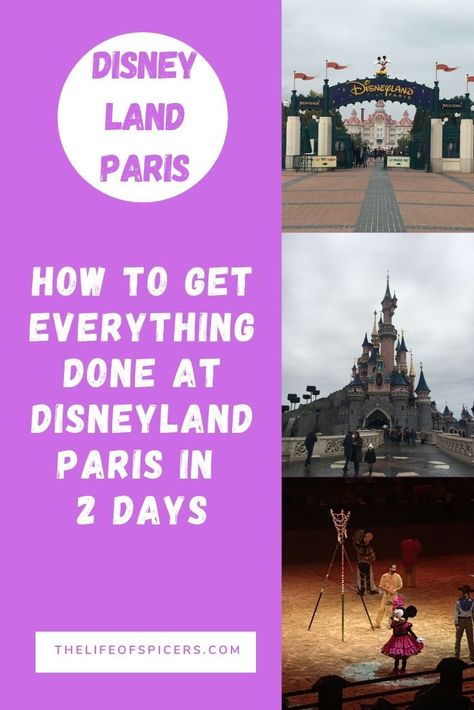 Only have 2 days at Disneyland Paris and wondering if you'll get it all done? It's possible to ride the attractions, see characters at Disneyland Paris with some planning in just 2 days. | 2 day Disneyland Paris itinerary | Disneyland Lands, Disneyland Paris Tips, Paris With Kids, Paris Tips, Paris Itinerary, Paris Food, Disney Paris, Disneyland (paris), Paris Disneyland