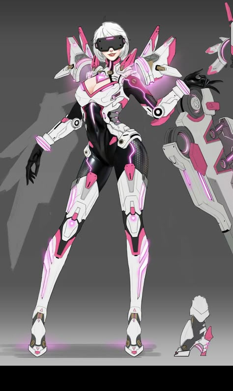 Mecha Suits Female, Robotic Outfit, Mecha Outfit, Mecha Fashion, Gundam Suit, Cyberpunk Drawing, Cyberpunk Alien, Futuristic Character Design, Robot Oc