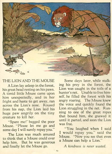 The Lion And The Mouse, Good Moral Stories, English Story Books, Nursery Rhymes Poems, Fables For Kids, English Moral Stories, Fable Stories, Lion And The Mouse, English Stories For Kids