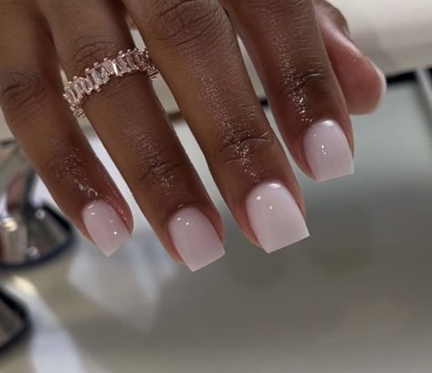 Overlay Nails, Milky Nails, Short Square Nails, White Acrylic Nails, Acrylic Nails Designs, Work Nails, Classy Acrylic Nails, Short Square Acrylic Nails, Her Nails