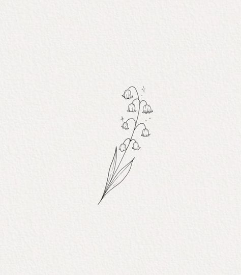 Lily Bell Flower, Lily In The Valley Tattoo, Bell Flowers Tattoo, How To Draw Lily Of The Valley, Lilly Of The Valley Tattoo Meaning, Lily Of The Valley Back Tattoo, Small Lily Of The Valley Tattoo, Bell Flowers Drawing, Bell Tattoo Ideas Simple