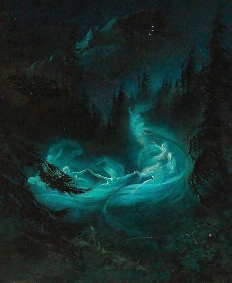 Karl Wilhelm Diefenbach, Aqua Regia, Fairy Dance, Academia Aesthetics, Fairies Dancing, Daily Painting, The Fairy, Classical Art, Pretty Art