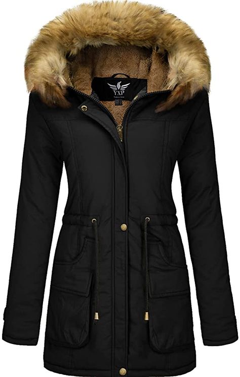 Amazon.com: YXP Women's Winter Thicken Military Parka Jacket Warm Fleece Cotton Coat with Fur Hood : Clothing, Shoes & Jewelry Holiday Soups, Coat With Fur Hood, Warriors Jacket, Boys Puffer Jacket, Warm Winter Jacket, Military Parka, Winter Coat Parka, Women's Winter Coats, Coat With Fur