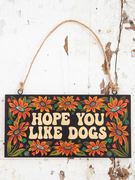 Porch Sign - Happy Place – Natural Life Porch Wall Decor, Front Porch Signs, Front Door Signs, Wooden Wall Hangings, Porch Sign, Cozy Gift, Dog Signs, Natural Life, Porch Signs