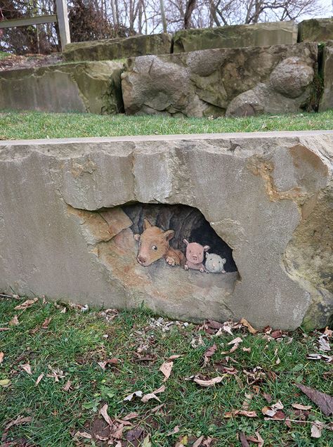 Chalk Art Magic: David Zinn’s New Masterpieces Delight Michigan Streets David Zinn, Pavement Art, Brick Art, Sidewalk Chalk Art, Sidewalk Art, Street Painting, Amazing Street Art, Chalk Drawings, Murals Street Art