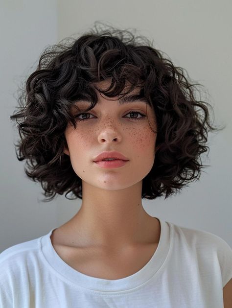 Stylish Curly Bob Haircuts for a Fresh Look Bob Haircut Curly, Short Curly Haircuts, Haircuts For Curly Hair, Penteado Cabelo Curto, Chic Hairstyles, Curly Bob Hairstyles, Curly Hair Cuts, Short Curly Hair, Curly Hair Styles Naturally