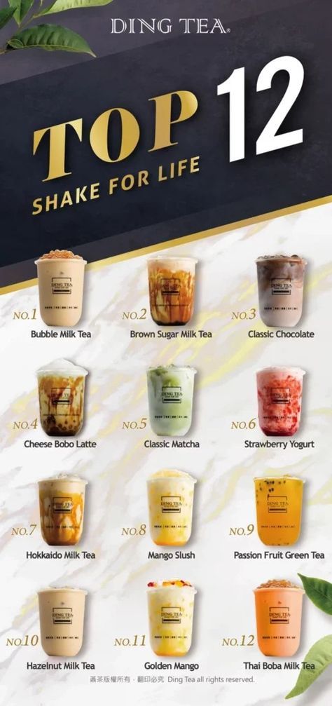 DING TEA MALAYSIA MENU PRICES UPDATED 2024 Milk Tea Menu Design, Milk Tea Menu, Cold Tea Recipes, Bubble Tea Menu, Cafe Menu Boards, Flavoured Tea, Malaysian Restaurant, Drink Menu Design, Diablo Anime