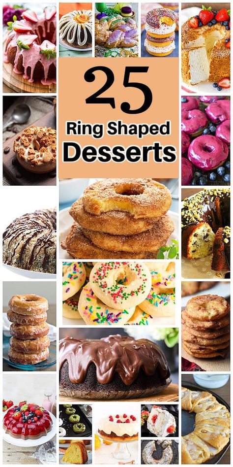 25 Ring-Shaped Desserts That Prove Circular Sweets Are Better #dessert #dessertrecipes #ringshaped #sweets #olympicrecipes https://parade.com/1145512/melissasperka/ring-shaped-desserts/ Rollup Recipes, Olympic Food, Melissas Southern Style Kitchen, Southern Cookbook, Baking Contest, Doughnut Pan, Mini Dessert Recipes, New Year's Desserts, Layered Dessert