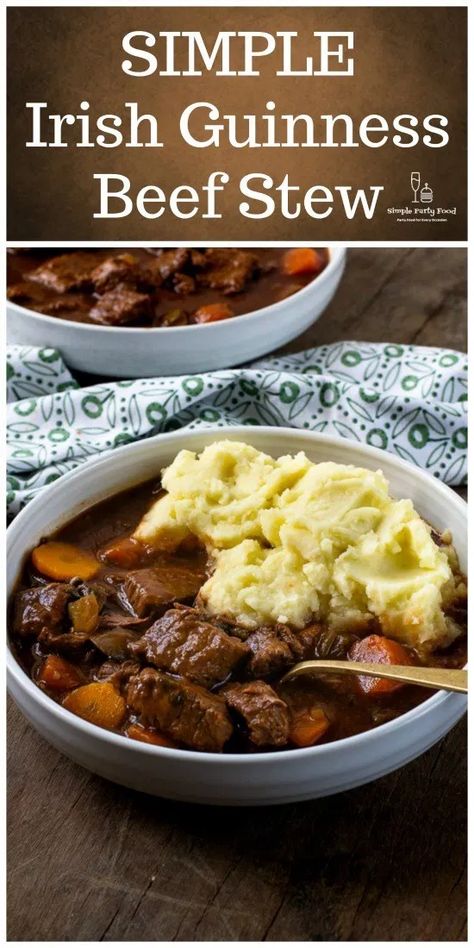 Irish Guinness Beef Stew, Traditional Irish Beef Stew, Simple Party Food, Irish Stew Recipe, Food Crockpot, Keto Air Fryer Recipes, Simple Crockpot, Irish Recipes Authentic, Guinness Beef Stew