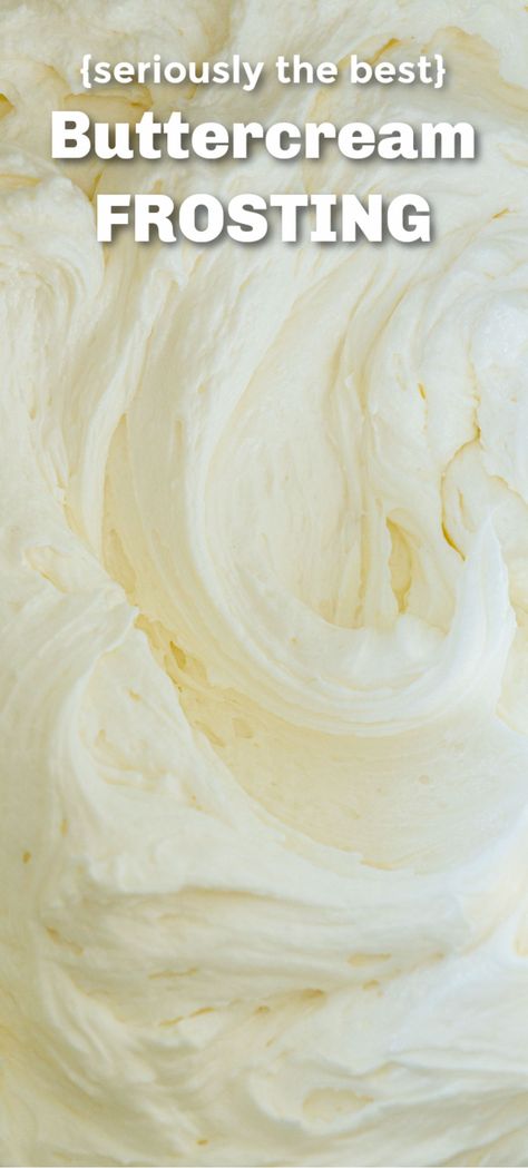 Our favorite Vanilla Buttercream Frosting! This American buttercream recipe is creamy, fluffy, and has just the right amount of sweetness. It pipes beautifully on Vanilla Cake, our favorite Cupcakes, and even Sugar Cookies. Easy Cake Flavors, Easy Vanilla Buttercream Frosting, Vanilla Buttercream Frosting Recipe, American Buttercream, Dessert Dip, Best Buttercream, Frosting Recipes Easy, Cake Frosting Recipe, Buttercream Frosting Recipe