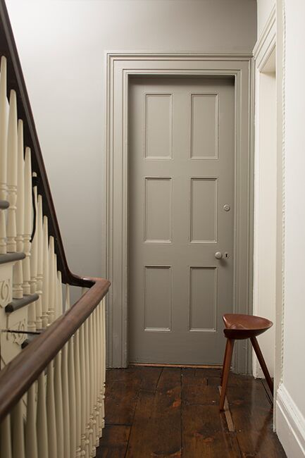 Ideas for Beautifully Painted Hallways - Benjamin Moore's Pashmina AF-100. Via @benjamin_moore Best Hallway Paint Color, Hall Paint Colors, Benjamin Moore Neutrals, Red Feature Wall, Hall Paint, Interior Color Inspiration, Painted Hallway, Entry Inspiration, Hallway Paint Colors