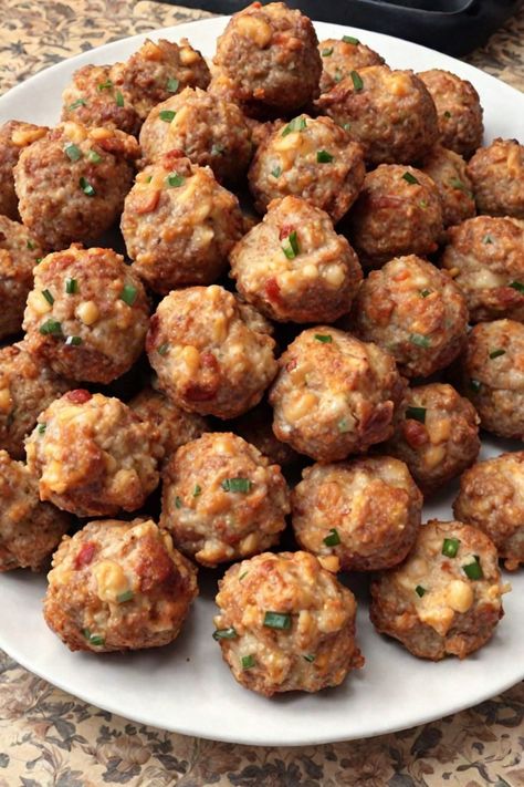 Rotel Cream Cheese Sausage Balls Recipe  Ingredients  - 1 pound ground sausage - 8 ounces cream cheese, softened - 1 can (10 ounces) Rotel diced tomatoes and green chilies, drained - 2 cups shredded cheddar cheese - 2 cups biscuit mix  Full Cooking Instructions on... Rotelle Cream Cheese Balls, Finger Foods With Sausage, Rites Cream Cheese Sausage Balls, Rogelio Cream Cheese Sausage Balls, Sausage Balls With Rotel Recipes, Rigel Cream Cheese Sausage Balls, Royal Cream Cheese Sausage Balls, Rotel Cream Cheese Sausage Balls Recipe, Rotel Cream Cheese Sausage Balls Keto