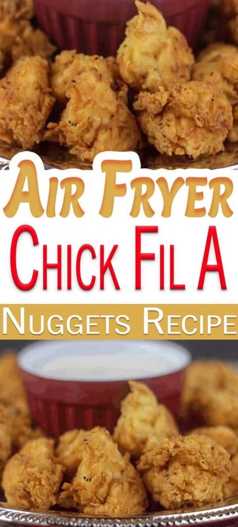 Chick Fil A Chicken Nuggets Recipe, Chick Fil A Chicken Nuggets, Nuwave Air Fryer, Chick Fil A Nuggets, Air Fryer Foods, Recipes Copycat, Air Fryer Ideas, Chicken Nugget Recipes, Air Fryer Meals