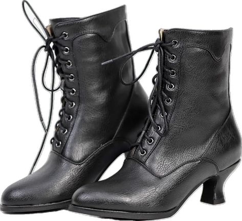 Gothic Boots Women, Classic Black Lace-up Boots With Reinforced Heel, Fitted Black Gothic Lace-up Boots, Vintage Black Lace-up Boots With Round Toe, Black Gothic Lace-up Heeled Boots, Black Steampunk Lace-up Boots, Pirate Boots, Victorian Boots, Gothic Boots