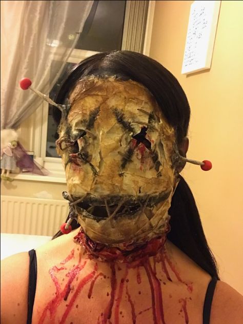 Voodoo Doll © Naomi A Austin 2017 #makeup #sfx #sfxmakeup #facepainting #voodoodoll #halloween #scary Scary Doll Costume, Voodoo Doll Makeup, Voodoo Makeup, Haunted House Makeup, Voodoo Doll Costume, 2017 Makeup, Gore Makeup, Monster Makeup, Prosthetic Makeup