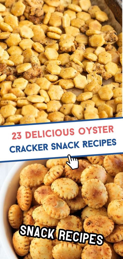 Enjoy 23 delicious oyster cracker snack recipes that provide crunchy, savory bites perfect for any gathering. Visit our site for quick and easy ideas to elevate your snacking experience and delight your guests! Everything Crackers Recipe, Easy Homemade Savory Snacks, Crackers Appetizers Ideas, Snacks With Oyster Crackers, Snacks Made With Oyster Crackers, Churro Oyster Crackers Recipe, Everything Bagel Bites Oyster Crackers, Soup Cracker Snacks, Snack Mix With Goldfish Crackers