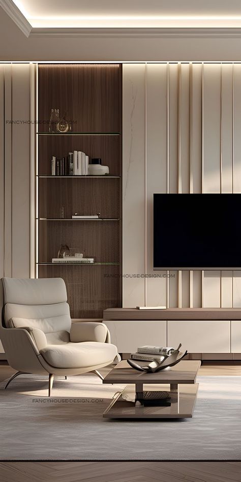 Tv Wall Ideas, Modern Classic Living Room, Modern Tv Unit Designs, Tv Unit Design Modern, Built In Shelves Living Room, Tv Unit Interior Design, Modern Tv Units, Modern Tv Wall, Living Room Tv Unit Designs