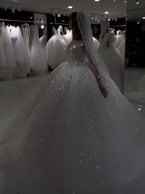 Huge Wedding Dress, Disney Fairytale Wedding Dress, Glittery Wedding Dress, Extravagant Wedding Dresses, Big Wedding Dresses, Sparkly Wedding Dress, Extravagant Wedding, Pretty Quinceanera Dresses, Sparkle Wedding Dress