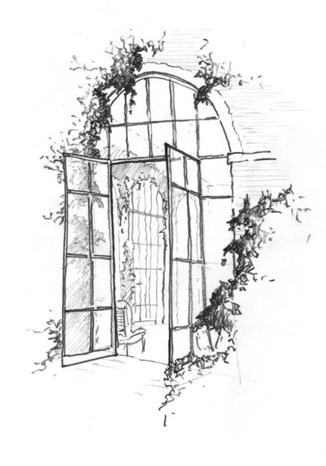 Line Drawings Buildings, Art Buildings Drawings Architecture, Things To Draw Buildings, Aesthetic Building Sketch, Building Line Art Architecture, Italian Architecture Drawing, Stainglass Drawing, Art Sketches Buildings, Architecture Sketch Simple Building