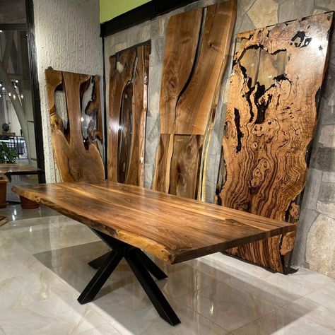 Factory Direct modern custom Irregular shaped wood dining table top live edge solid walnut wood slab https://m.alibaba.com/product/1600595306371/Factory-Direct--modern-custom-Irregular.html?__sceneInfo={"cacheTime":"1800000","type":"appDetailShare"} Live Edge Dining Table Centerpiece, Modern Live Edge Dining Table, Live Edge Walnut Dining Table, Floating Table, Natural Furniture, Live Edge Furniture, Live Edge Dining Table, Epoxy Resin Table, Into The Wood