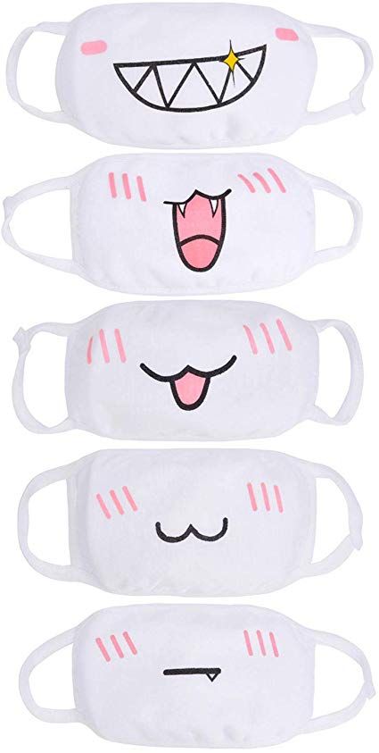 Cute Kaomoji, Face Mask Design Art, Anime Face Mask, Kawaii Face Mask, Mouth Mask Design, Anime Mouth, Green Suspenders, Face Mask Design Ideas, Anime Mouths