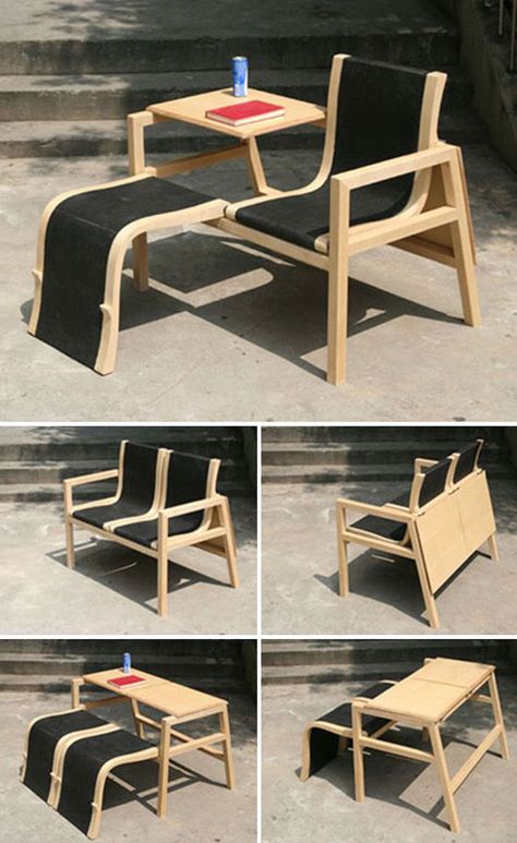 Chairs And Tables, Smart Furniture, Industrial Design, Furniture Ideas, Product Design, Space Saving, Tiny House, Furniture Design, Home Ideas