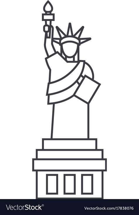 Statue Of Liberty Simple Drawing, Statue Of Liberty Clipart, How To Draw The Statue Of Liberty, New York Easy Drawing, New York Statue Of Liberty Drawing, Statue Of Liberty Coloring Page, History Related Drawings, Statue Of Liberty Drawing Easy, New York Dibujo