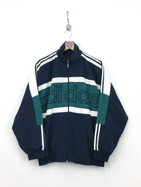 Adidas Vintage Jacket, Vintage Adidas Jacket, Vintage Outfits Men, Adidas Retro, Adidas Vintage, Vintage Sportswear, Adidas Outfit, Look Vintage, Vintage Jackets