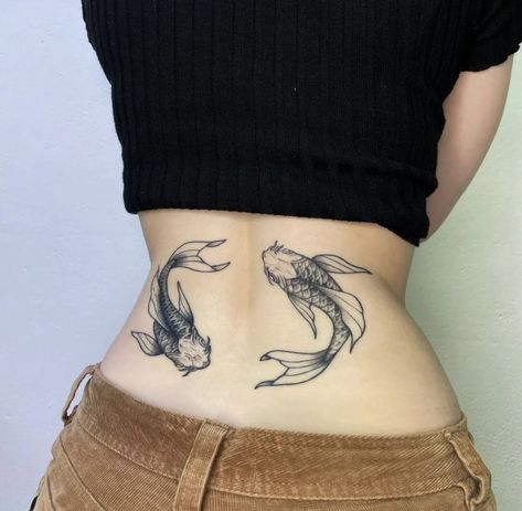 190+ Beautiful Waist Tattoos for Females (2023) - TattoosBoyGirl Upper Chest Tattoo Female, Upper Chest Tattoos For Women, Koi Fish Tattoo Ideas, In Between Chest Tattoo Female, Fish Tattoo Ideas, Koi Fish Tattoos, Stomach Tattoos Women, Tato Minimal, Waist Tattoos