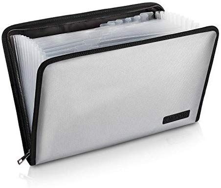 AmazonSmile : Expanding File Folder Important Document Organizer Fireproof and Waterproof Document Bag with A4 Size 13 Pockets Zipper Closure Non-Itchy Silicone Coated Portable Filing Wallet Pouch(Silver) : Office Products Document File Folder, Expanding File Folder, Folder Holder, Portable Office, Document Organizer, Document File, Hanging Letters, File Organizer, Document Folder