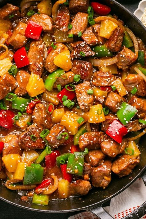 Sweet & Sour Pork | Every Last Bite Pork Chop Recipes Southern, Sweet And Sour Pork Chinese Style, Pork Chinese Recipes Easy, Pork One Pot Meals, Quick And Easy Pork Recipes, Pork Sweet And Sour Recipes, Sweet & Sour Pork, Pork Cubes Recipes Dinners, Sweet And Sour Pork Easy