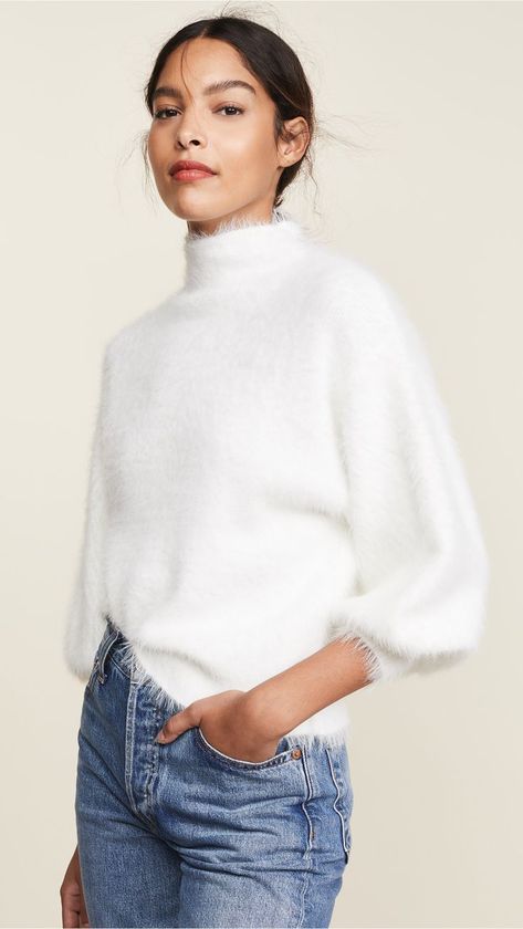 Dots Clothing, Flair Jeans, Line Dot, Angora Sweater, Fluffy Sweater, Sweater Outfit, Turtle Neck Jumper, Cozy Gift, Fuzzy Sweater