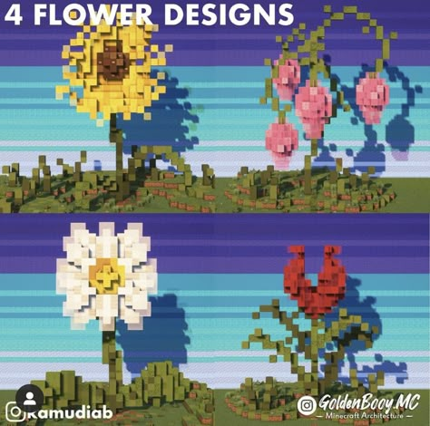 Minecraft Rose Build, Flower Statue Minecraft, Minecraft Flower Building, Giant Flower Minecraft Build, Lilypad Minecraft, Minecraft Big Flowers Build, Flowers In Minecraft, Big Minecraft Flowers, Fairy Minecraft World