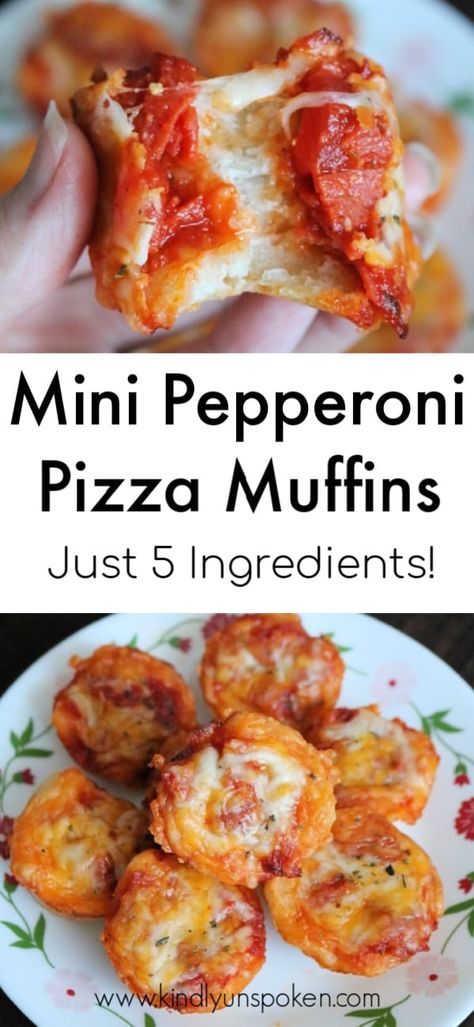 These Easy Mini Pepperoni Pizza Muffins are made with refrigerated pizza dough, pepperoni, cheese, pizza sauce, and Italian seasoning. Make these delicious pizza muffins for dinner in less than 20 minutes! #pizza #pizzarecipe #easydinner #appetizer Mini Pizza Cups Muffin Tins, Mini Pizza Muffins, Easy Pepperoni Recipes, Pizza Muffins With Pizza Dough, Pepperoni Pizza Muffins, Pizza Muffins Recipe Pillsbury, Pizza Muffins With Biscuits, Pizza Appetizers Appetizer Ideas, Pizza Bites With Pizza Dough