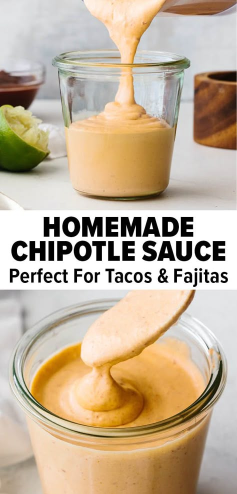 Homemade Chipotle Sauce, Chipotle Sauce Recipe, Southwest Sauce, Creamy Chipotle Sauce, Fish Taco Sauce, Homemade Chipotle, Shrimp Sauce, Pantry Ingredients, Slow Cooker Tacos