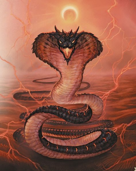 Fantasy Snake Monsters, Giant Snake Fantasy Art, Mythical Snake, Snake Monster, Kong Art, Snake Painting, Monsters Art, King Kong Art, Giant Snake