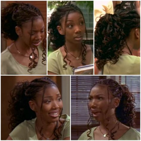 Moesha Hairstyle Moesha Curly Braids, Moesha Hairstyles 90s, Moesha Box Braids, Disco Hair Black Women, Moesha Hairstyles Braids, Brandy Moesha Braids, 2000s Box Braids Hairstyles, Brandy Box Braids, Brandy Braids Hairstyles