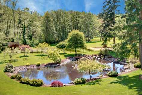 Pastures and ponds, perfect. Natural Pond Landscaping, Farm Pond, Building A Pond, Natural Swimming Ponds, Fountains Backyard, Pond Ideas, Pond Landscaping, Swimming Pond, Natural Pond